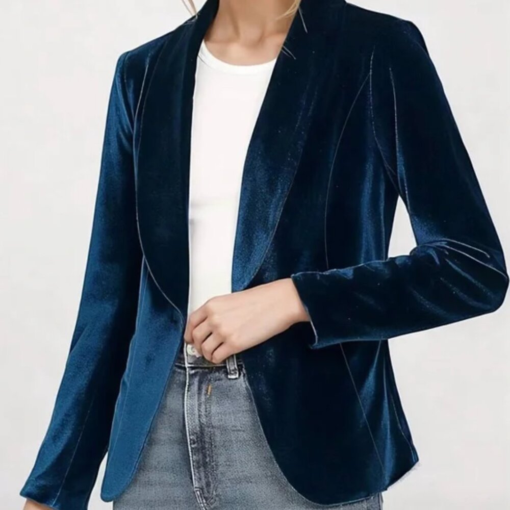 Banana Republic Midnight Blue Velvet Women’s Jacket - NWT  - Size 0